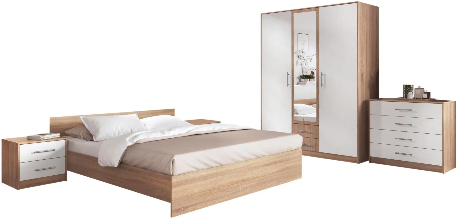 Dormitor Ideal Mobila Gabriel (Sonoma Oak/White) - 2