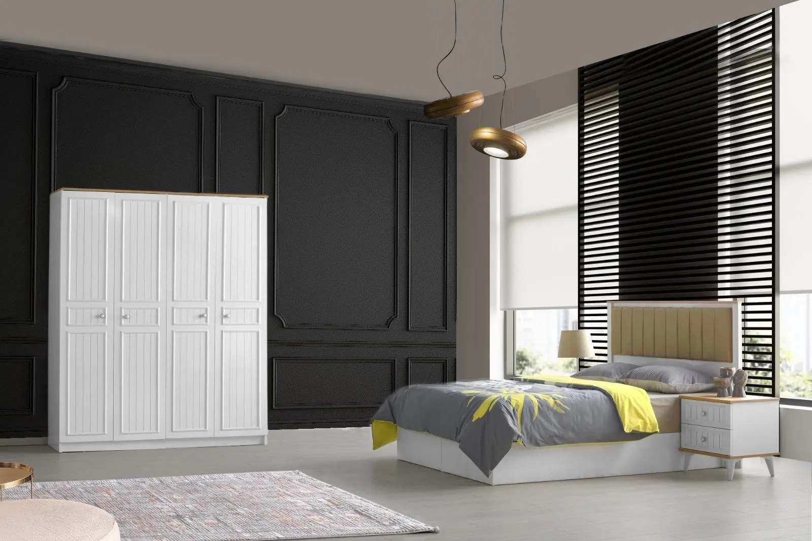 Dormitor Ideal Mobila Klas (White/Sonoma Oak) - 3