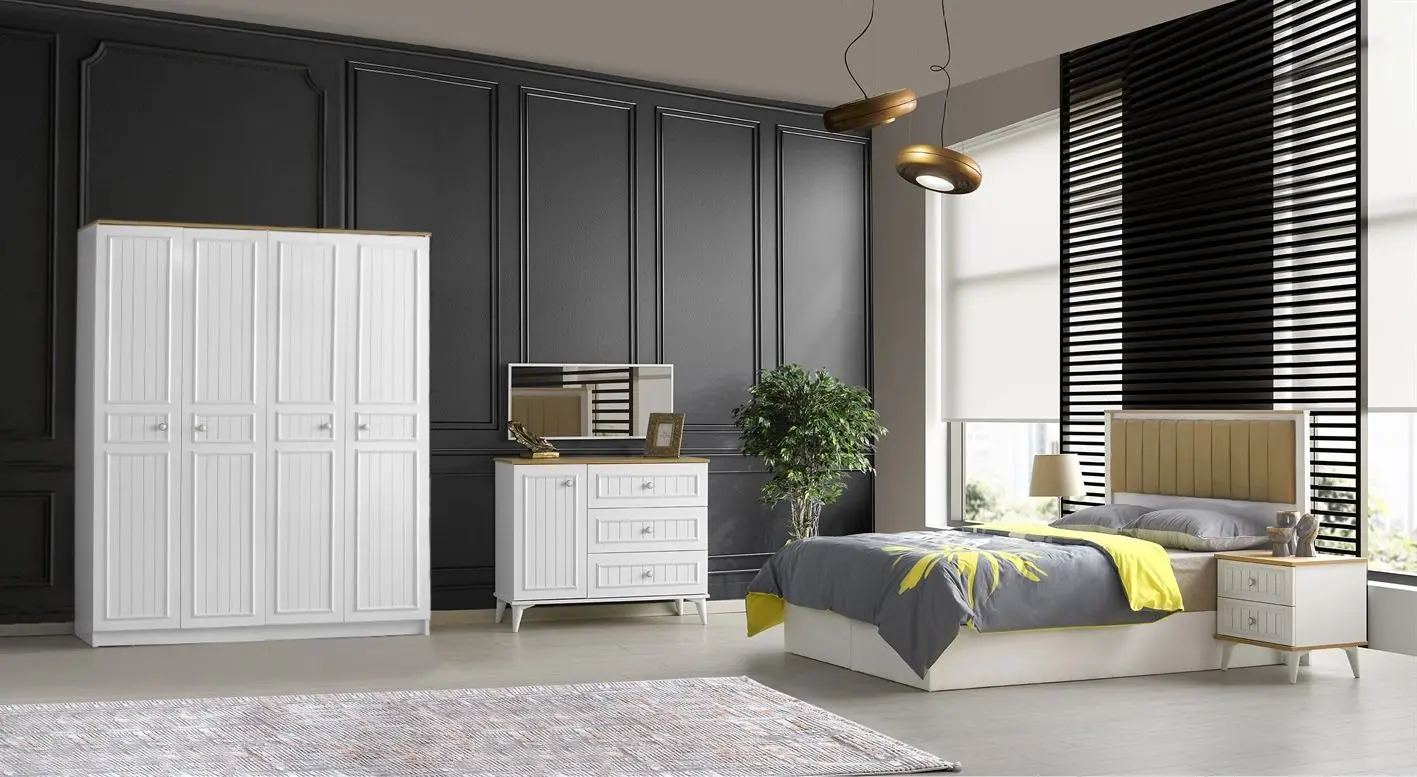 Dormitor Ideal Mobila Klas (White/Sonoma Oak)