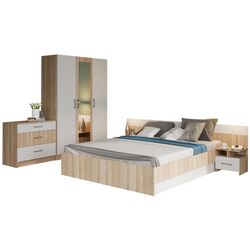 Dormitor Ideal Mobila Lesi (Sonoma Oak/White) Thumb