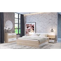 Dormitor Ideal Mobila Lesi (Sonoma Oak/White)