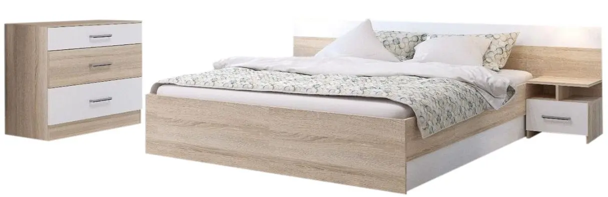Dormitor Ideal Mobila Lesi (Sonoma Oak/White) - 2