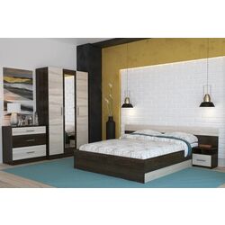 Dormitor Ideal Mobila Lesi (Wenge/Sonoma Oak)