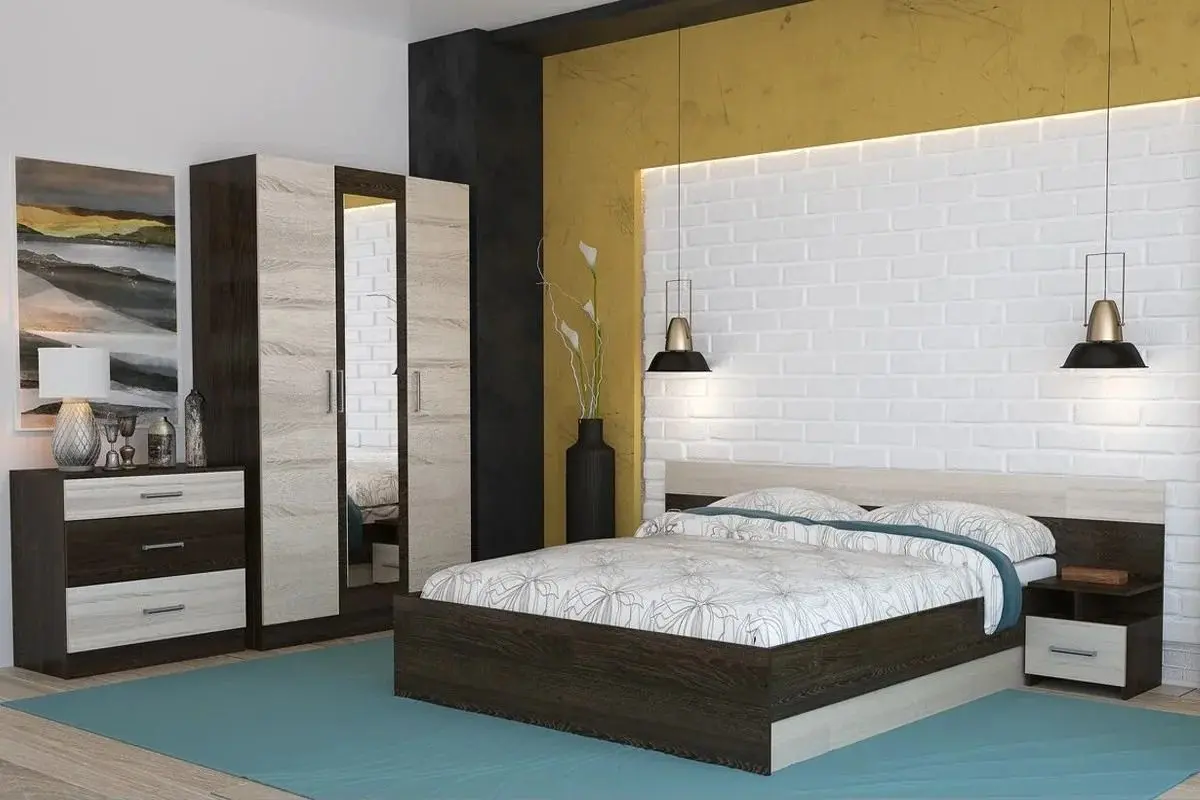 Dormitor Ideal Mobila Lesi (Wenge/Sonoma Oak)