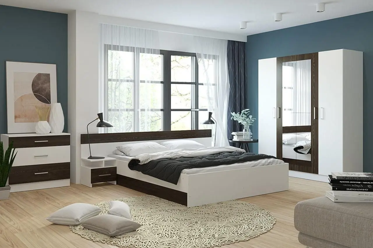 Dormitor Ideal Mobila Lesi (Wenge/White)