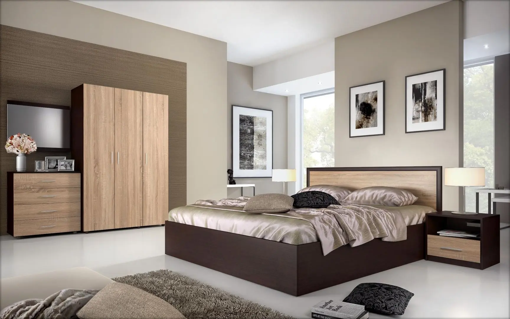 Спальня Ideal Mobila Louis (Wenge/Sonoma Oak)