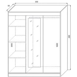 Dormitor Ideal Mobila Masha Dressing (Wenge/White) Thumb