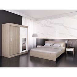 Dormitor Ideal Mobila Masha (Sonoma Oak/White)