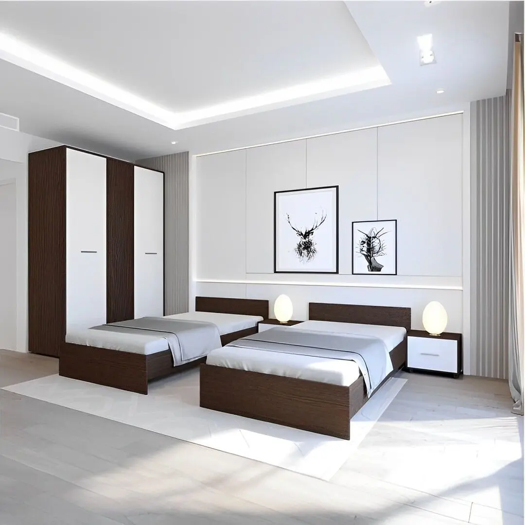 Dormitor Ideal Mobila Nova C359 (Wenge/White)