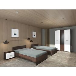 Dormitor Ideal Mobila Nova (Wenge/White)