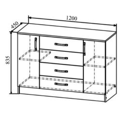 Dormitor Ideal Mobila Rio (Wenge/White) Thumb
