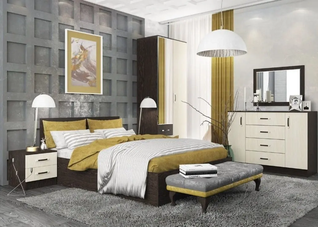 Dormitor Ideal Mobila Rio (Wenge/White)