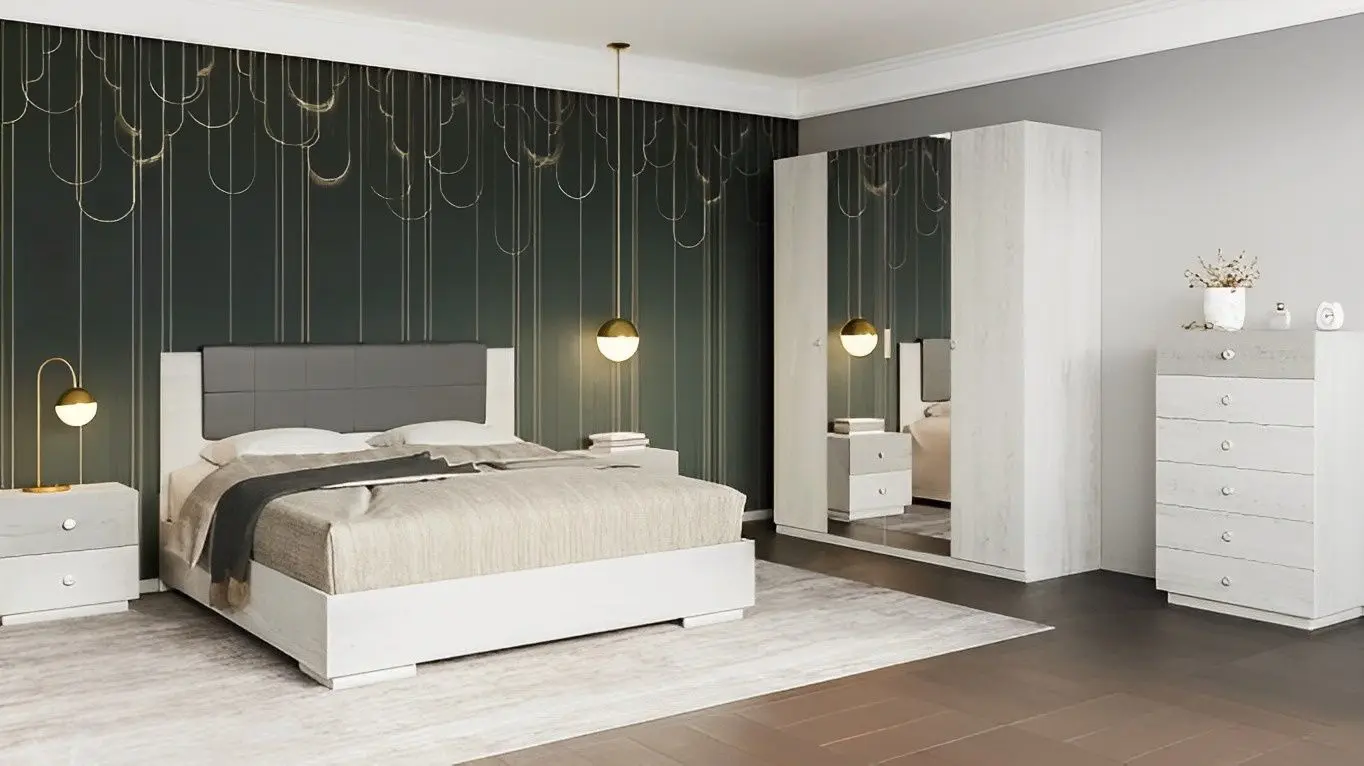 Dormitor Ideal Mobila Vivian (Artwood Light/Monolith)