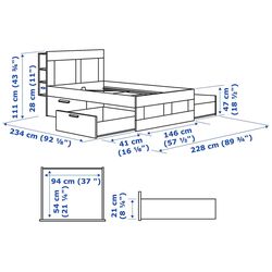 Спальная Ikea Brimnes 3 предмета 140x200 (Белый) Thumb