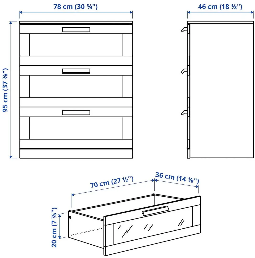Dormitor Ikea Brimnes 3 piese 160x200 (Alb)