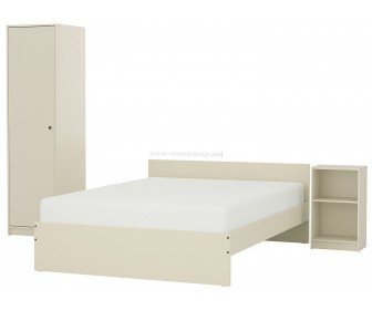 Dormitor Ikea Gursken 3 piese/cu penal (Bej-deschis)