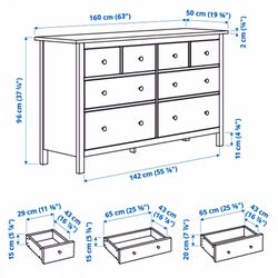 Спальная Ikea Hemnes 3 предмета/с прикроватной тумбой 80x200 (Белая Морилка) Thumb
