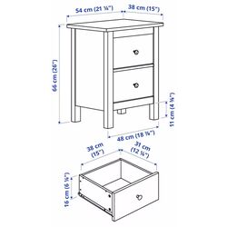 Спальная Ikea Hemnes 3 предмета/с прикроватной тумбой 80x200 (Белая Морилка) Thumb
