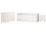 Dormitor Ikea Hemnes 3 piese/cu noptiera 80x200 (Vopsit Alb)