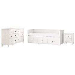 Спальная Ikea Hemnes 3 предмета/с прикроватной тумбой 80x200 (Белая Морилка)