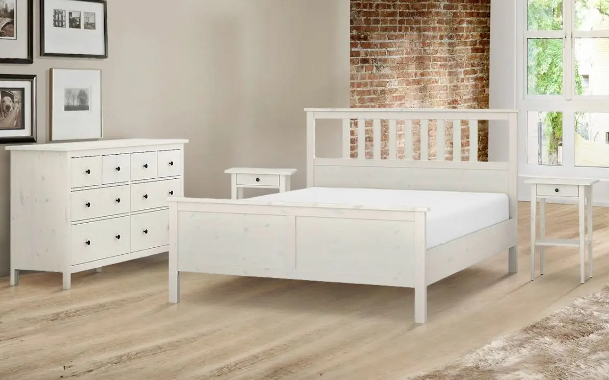 Спальная Ikea Hemnes 4 предмета 140x200 (Белая Морилка)