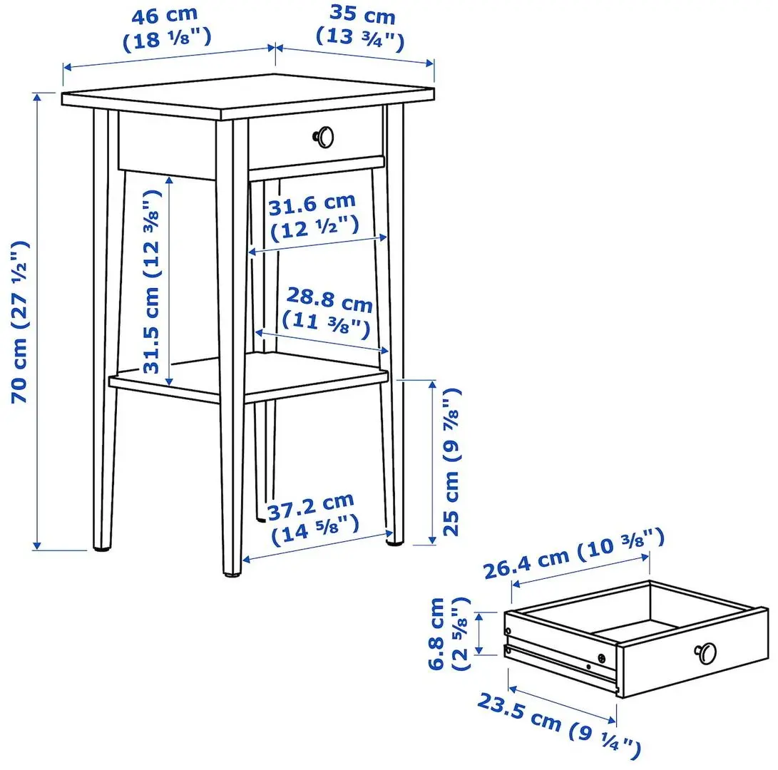 Спальная Ikea Hemnes 4 предмета 140x200 (Белая Морилка)