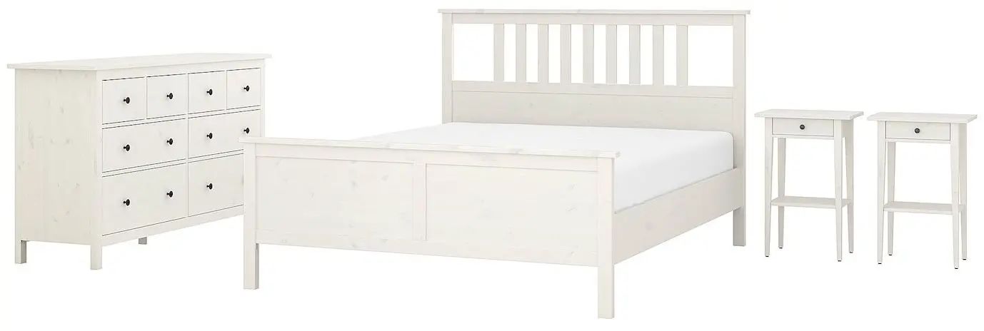 Спальная Ikea Hemnes 4 предмета 140x200 (Белая Морилка)