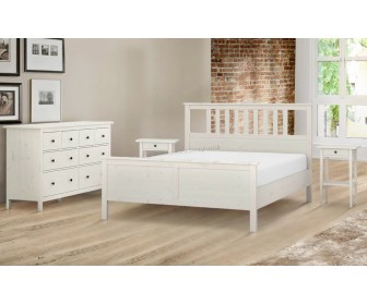 Dormitor Ikea Hemnes 4 piese 180x200 (Alb Vopsit)