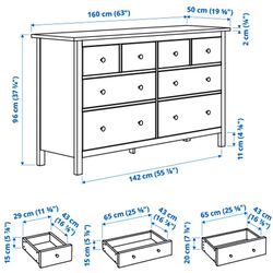Спальная Ikea Hemnes 4 предмета 180x200 (Белая Морилка) Thumb