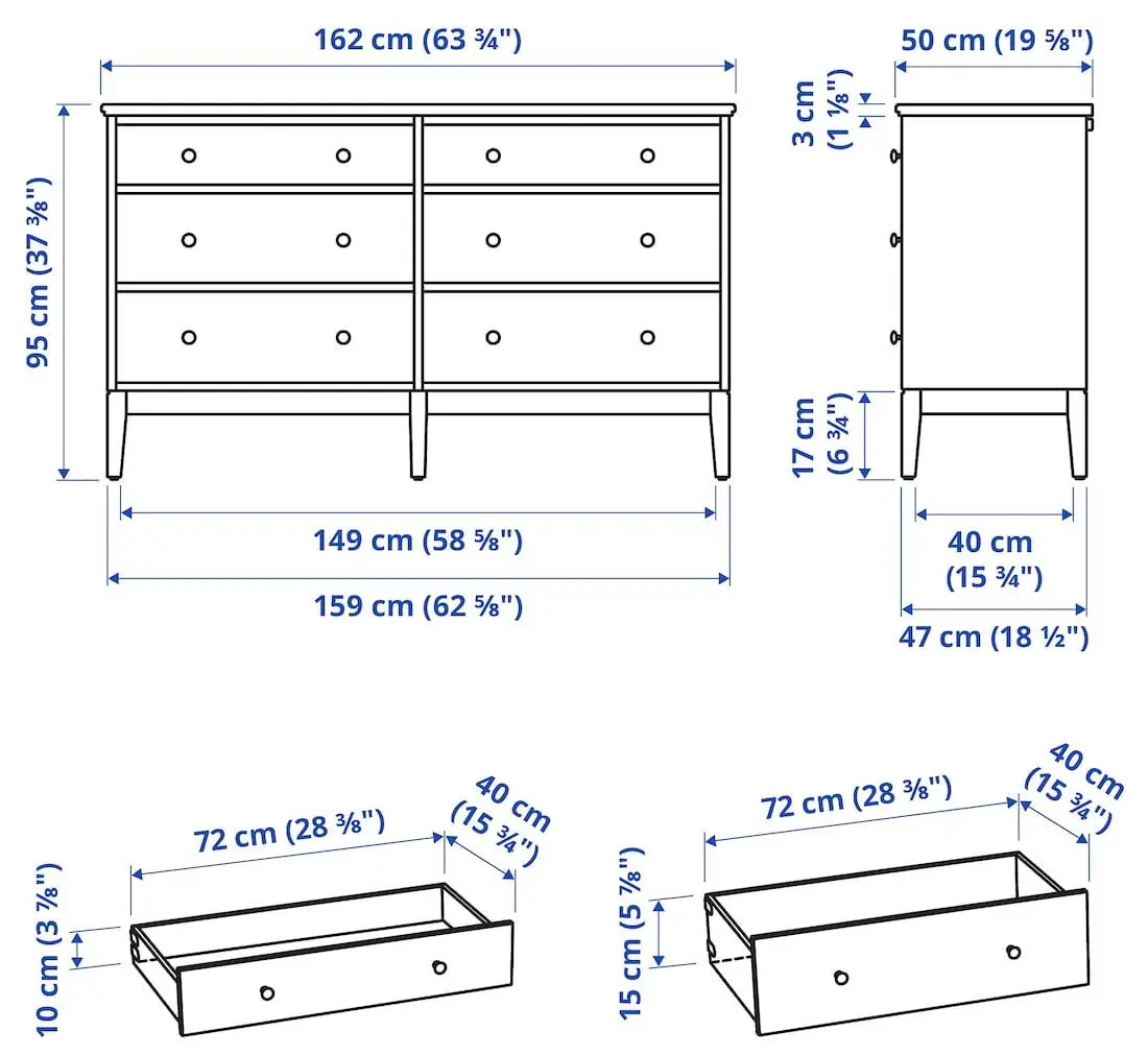 Спальная Ikea Idanas 4 предмета 140x200 (Темно-коричневый)