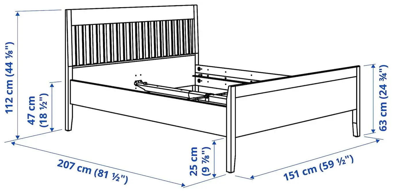 Спальная Ikea Idanas 4 предмета 140x200 (Темно-коричневый)