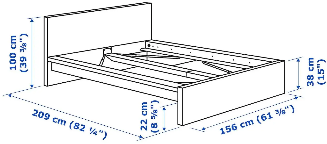 Спальная Ikea Malm 4 предмета 140x200 (Белый Дуб)