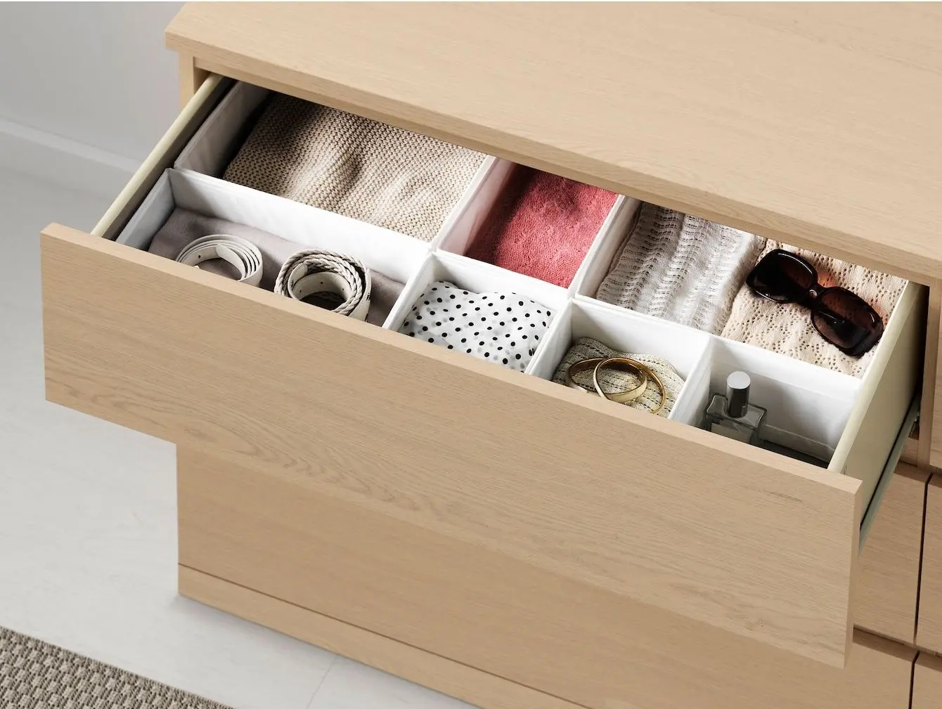 Спальная Ikea Malm 4 предмета 140x200 (Белый Дуб)