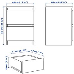 Спальная Ikea Malm 4 предмета 140x200 (Белый Дуб) Thumb