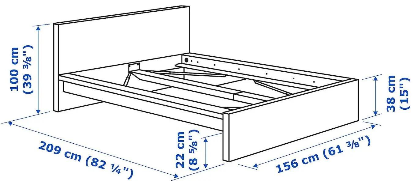 Спальная Ikea Malm 4 предмета 140x200 (Черно-коричневый)