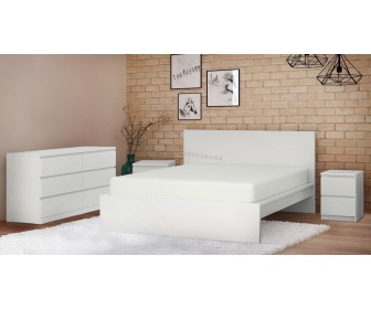 Dormitor Ikea Malm 4 piese 160x200 (Alb)