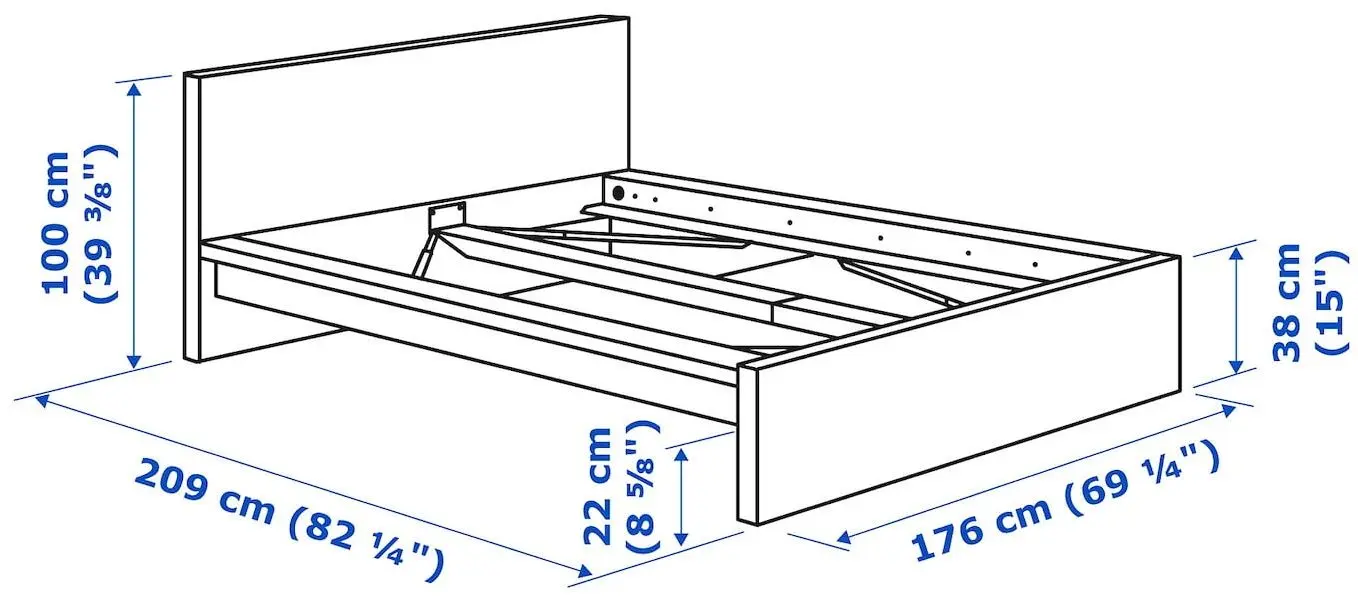 Спальная Ikea Malm 4 предмета 160x200 (Белый Дуб)