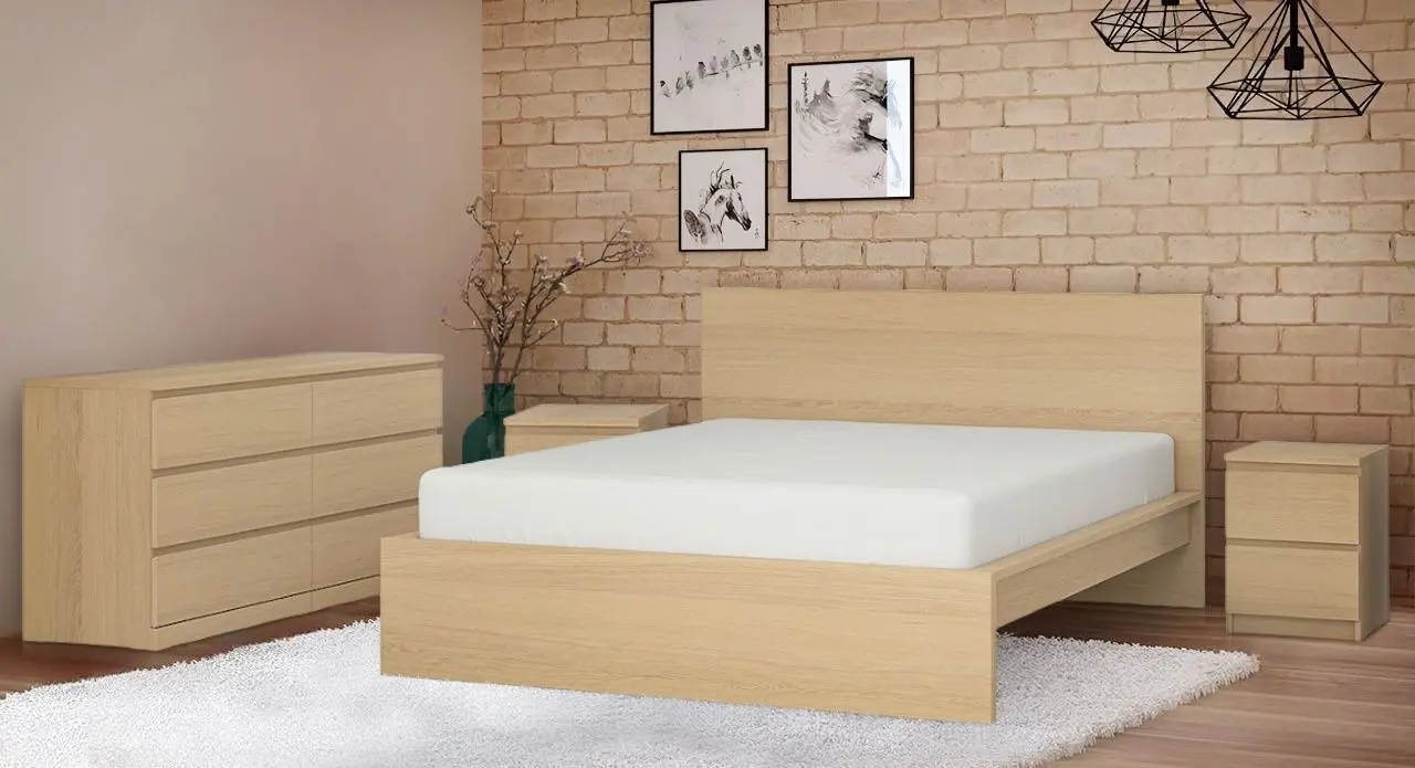 Спальная Ikea Malm 4 предмета 160x200 (Белый Дуб)