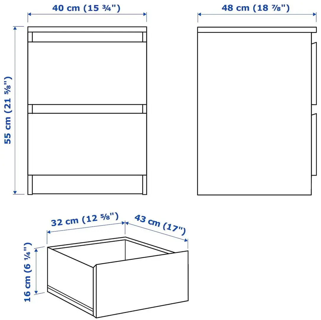 Спальная Ikea Malm 4 предмета 160x200 (Черно-коричневый)