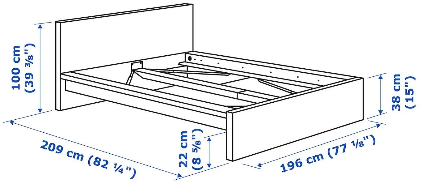 Спальная Ikea Malm 4 предмета 180x200 (Белый Дуб)