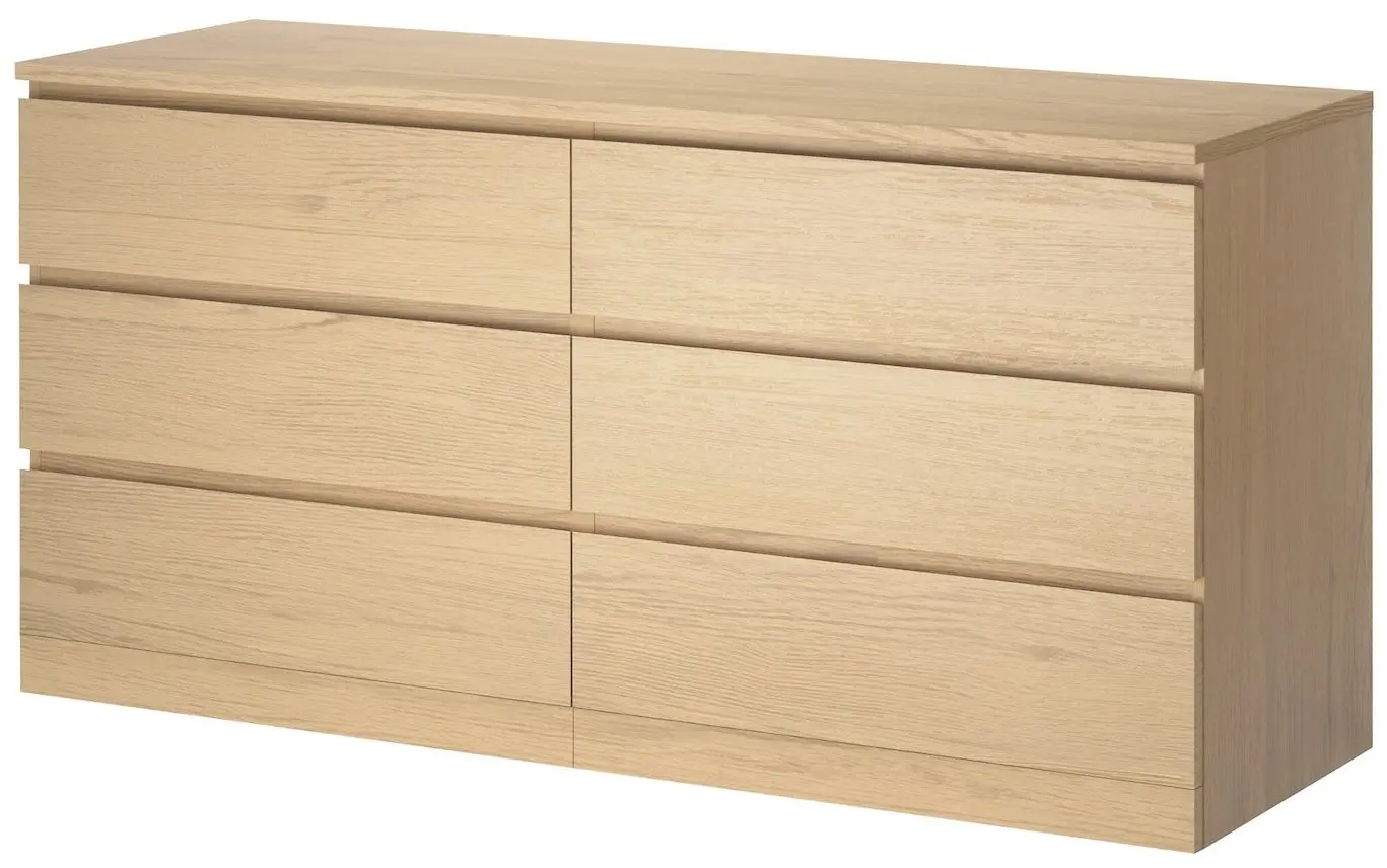 Спальная Ikea Malm 4 предмета 180x200 (Белый Дуб)