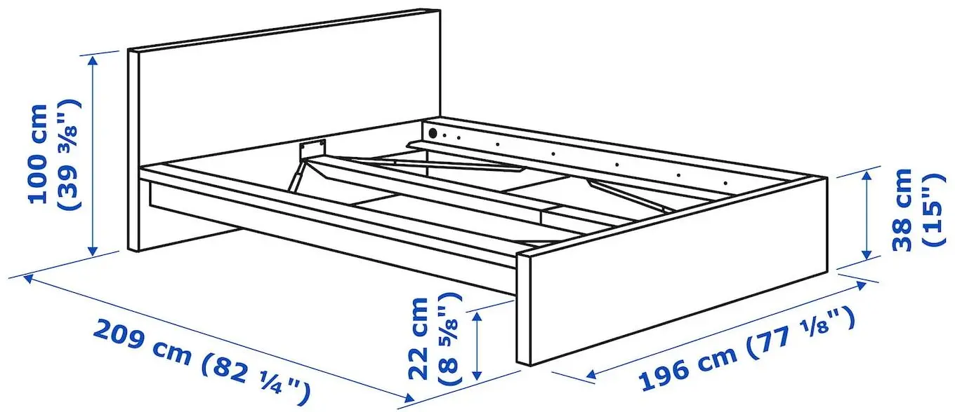 Спальная Ikea Malm 4 предмета 180x200 (Черно-коричневый)
