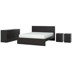 Спальная Ikea Malm 4 предмета 180x200 (Черно-коричневый) Thumb