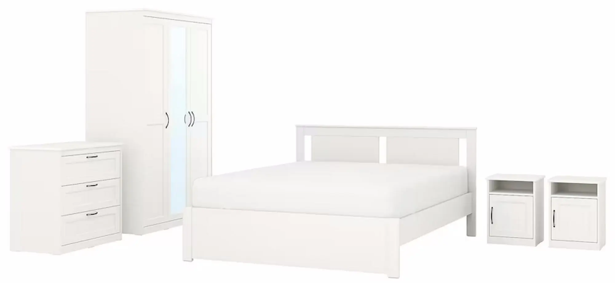 Спальная Ikea Songesand 5 предметов 140x200 (Белый)