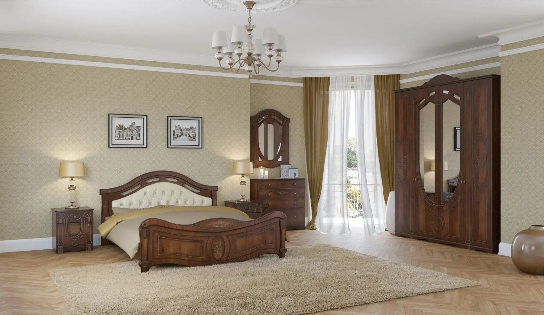 Dormitor Marcel Prod Alexandrina (Walnut)