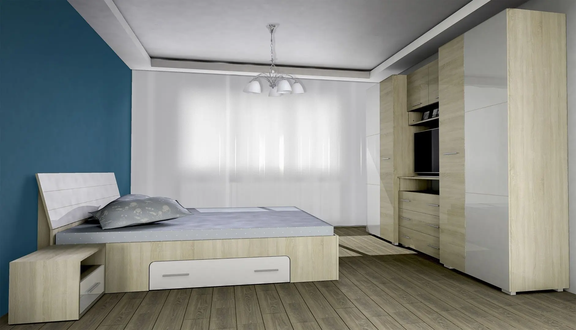 Спальня Marcel Prod Andrei (Sonoma Oak/White)