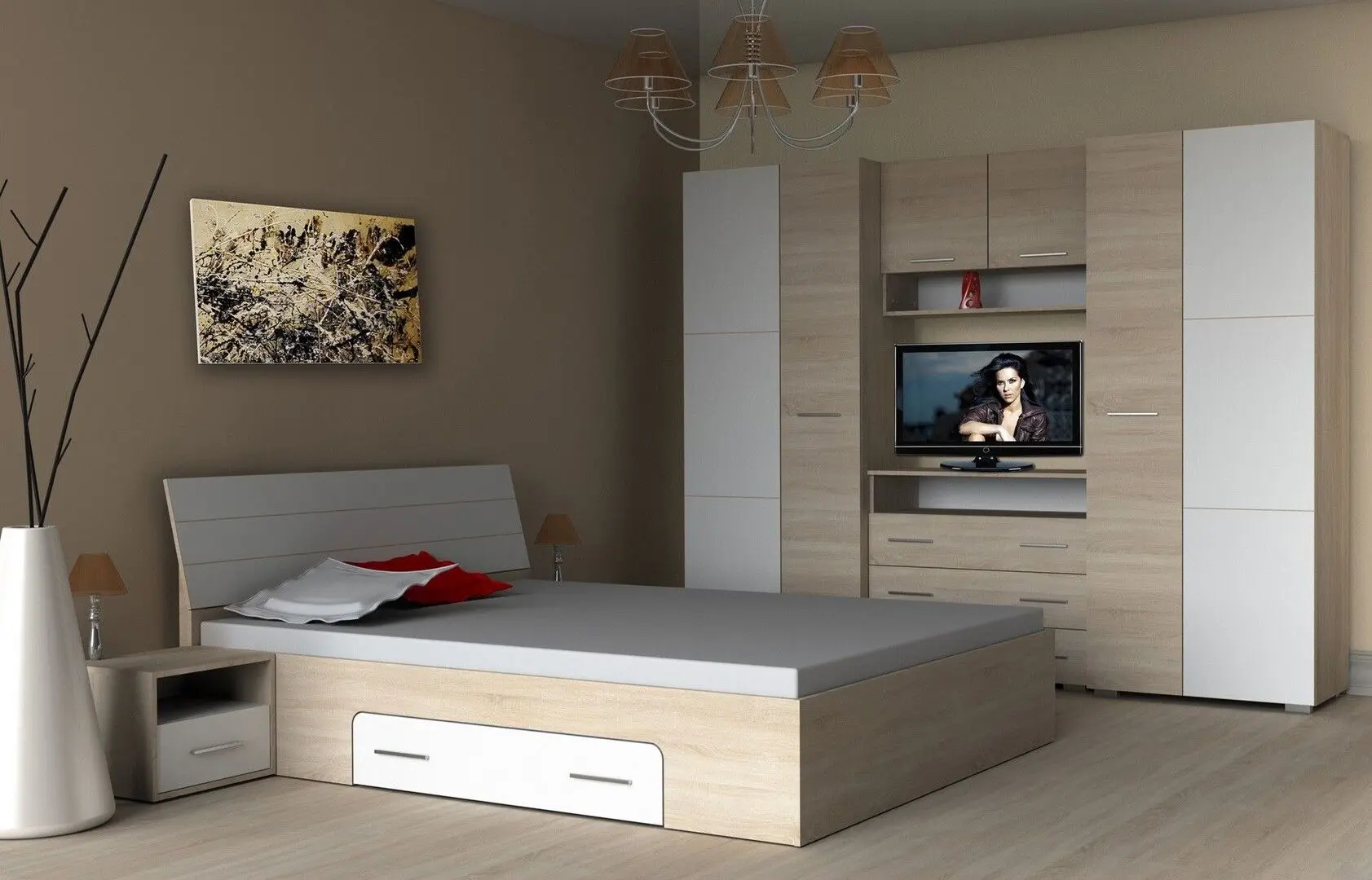 Спальня Marcel Prod Andrei (Sonoma Oak/White)