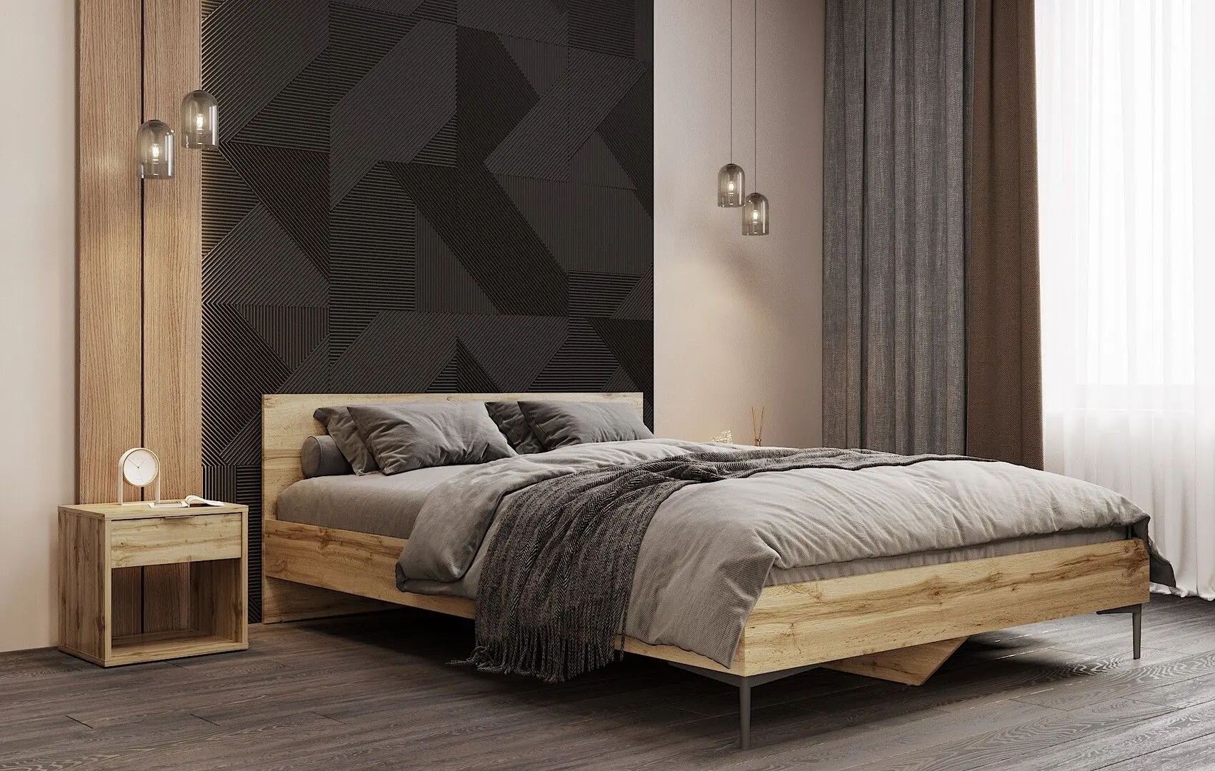 Dormitor Marcel Prod Chloe (Craft Oak Golden)