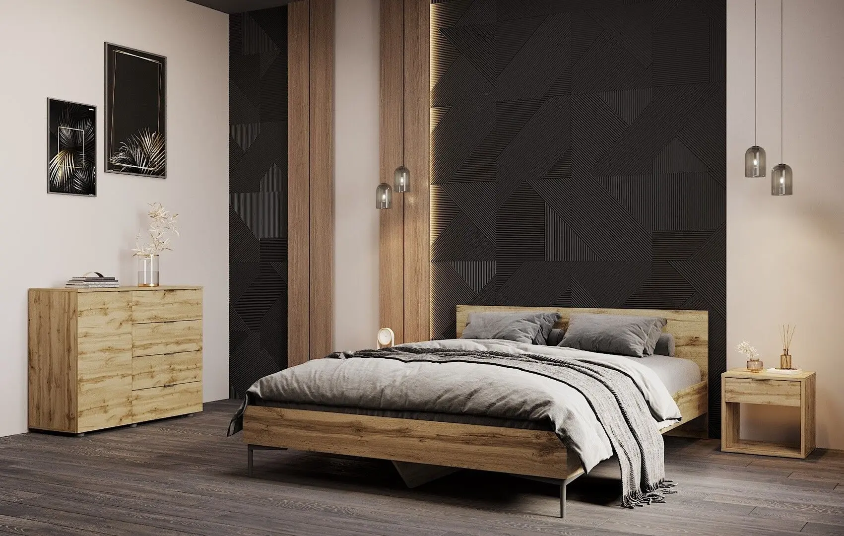 Dormitor Marcel Prod Chloe (Craft Oak Golden)