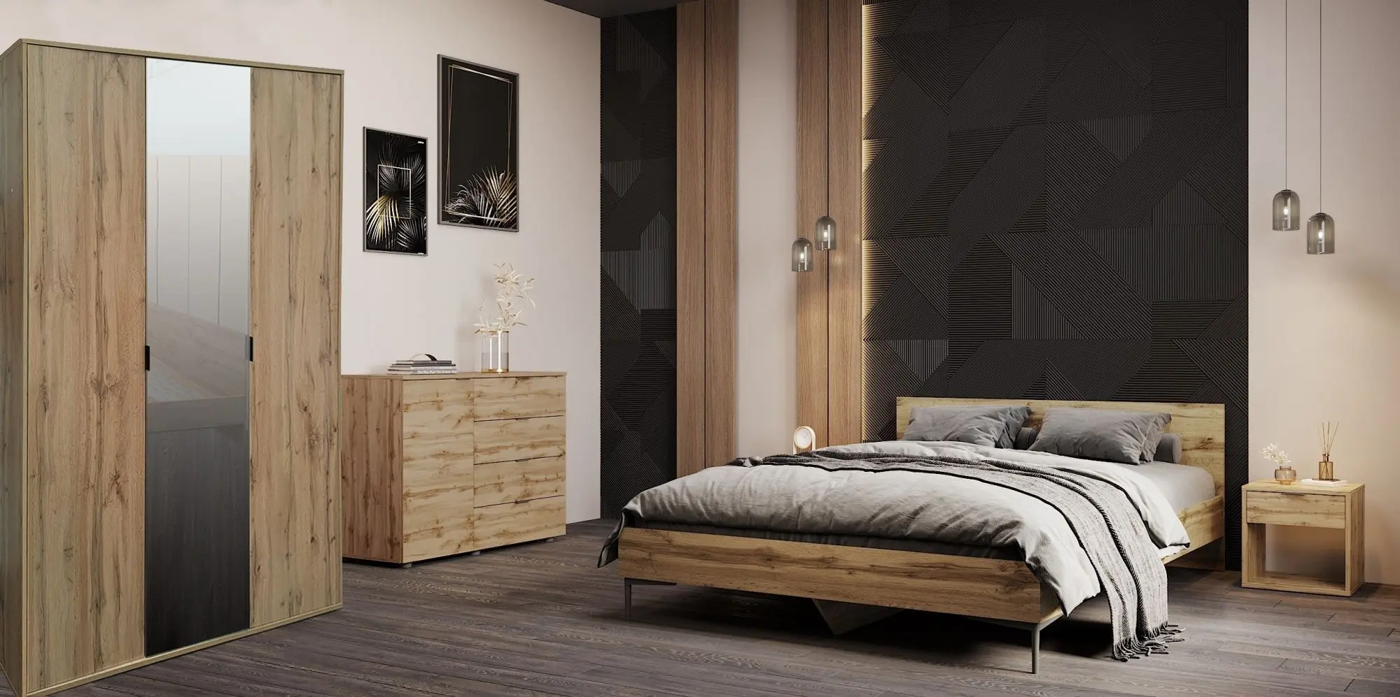 Dormitor Marcel Prod Chloe (Craft Oak Golden)